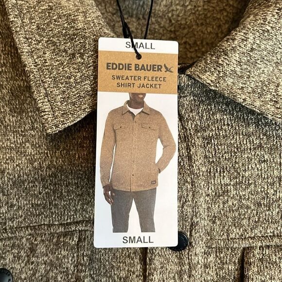 NWT MENS SMALL EDDIE BAUER SWEATER FLEECE SHIRT JACKET POCKETS BUTTON UP - Picture 11 of 13